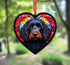 Cockapoo Black Stained Glass Effect Heart Suncatcher